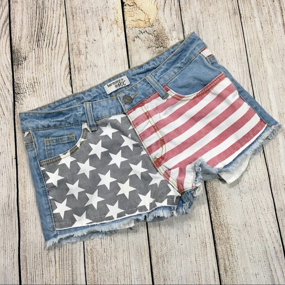 Harmony + Havoc Pants - {havoc + harmony} Distressed Patriotic Shorts